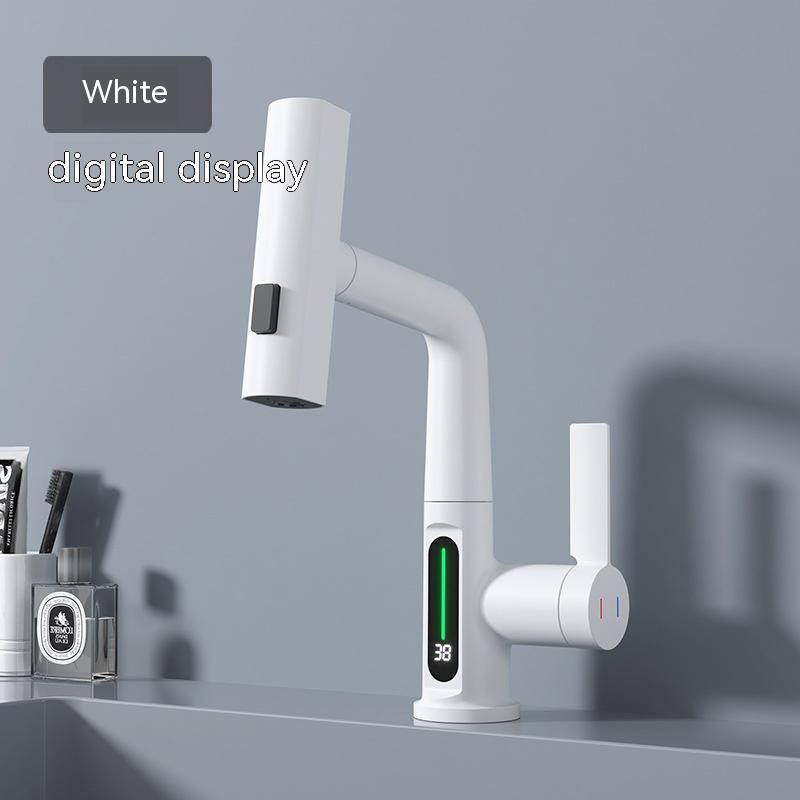 Intelligent Digital Display Faucet Pull-out Basin Faucet Temperature your world