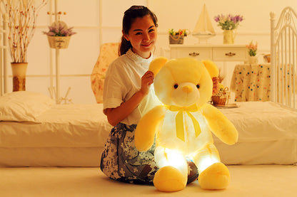 Creative Light Up LED Teddy Bear Stuffed Animals  For Kids Pillow