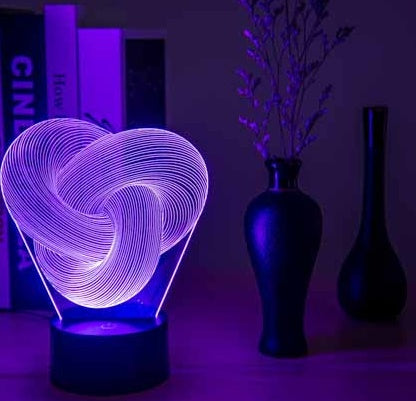 Twist Abstract LED 3D Night Light Touch Table Lamp Decoration