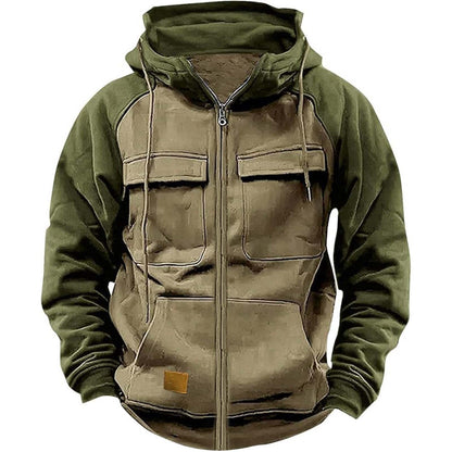 Men's Hoodie Youth Sports Multi-pocket Workwear