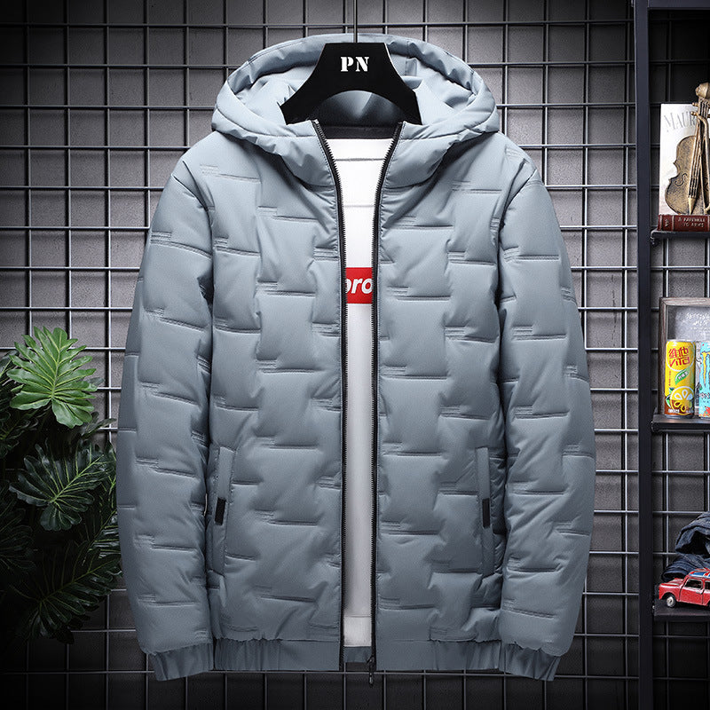 Men's down cotton winter hooded padded jacket