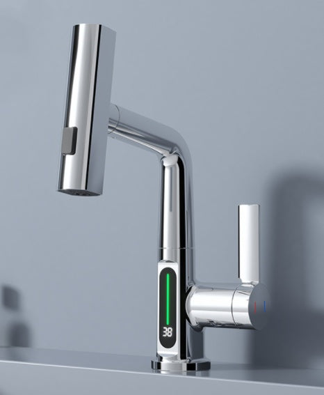 Intelligent Digital Display Faucet Pull-out Basin Faucet Temperature your world