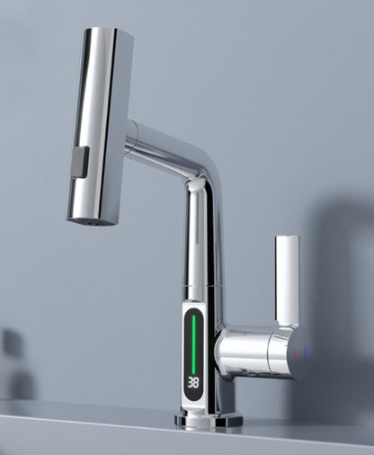 Intelligent Digital Display Faucet Pull-out Basin Faucet Temperature your world