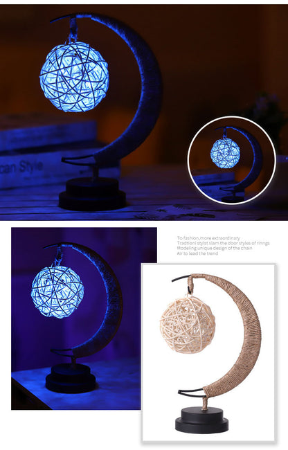 Led Moon Light Wrought Iron Ornament Light Star Shape