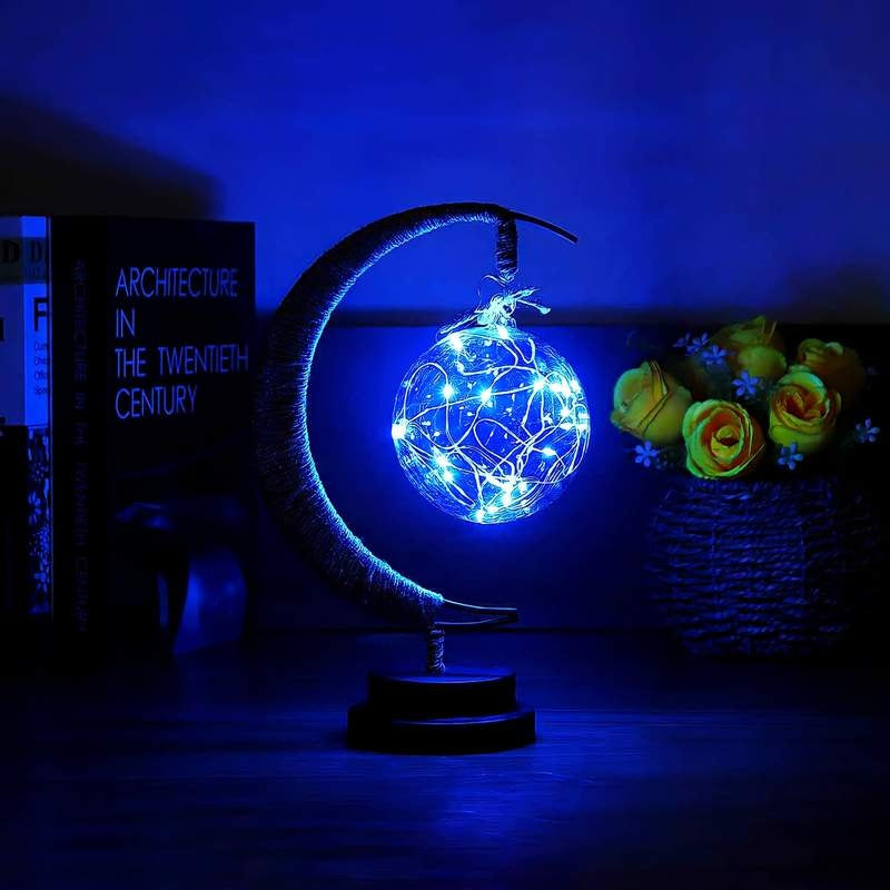 Led Moon Light Wrought Iron Ornament Light Star Shape