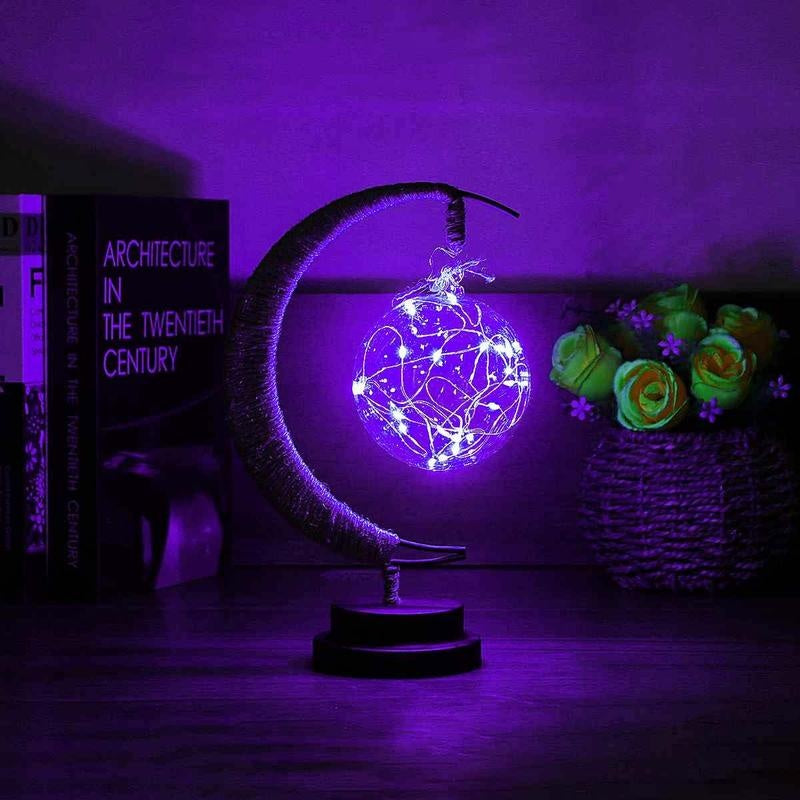 Led Moon Light Wrought Iron Ornament Light Star Shape