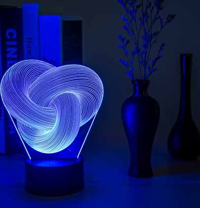 Twist Abstract LED 3D Night Light Touch Table Lamp Decoration