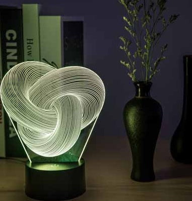 Twist Abstract LED 3D Night Light Touch Table Lamp Decoration