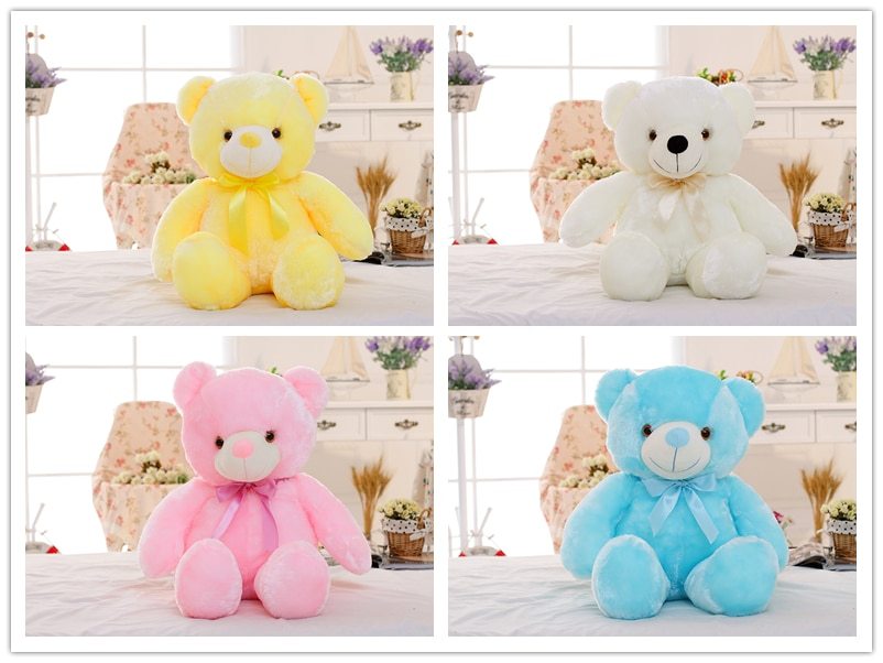 Creative Light Up LED Teddy Bear Stuffed Animals  For Kids Pillow