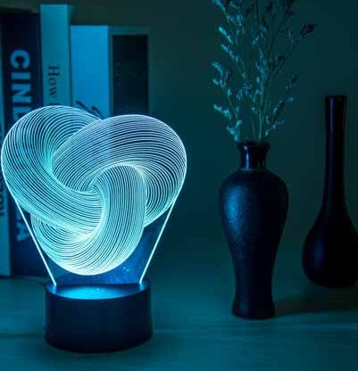 Twist Abstract LED 3D Night Light Touch Table Lamp Decoration