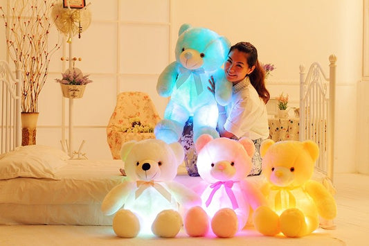 Creative Light Up LED Teddy Bear Stuffed Animals  For Kids Pillow