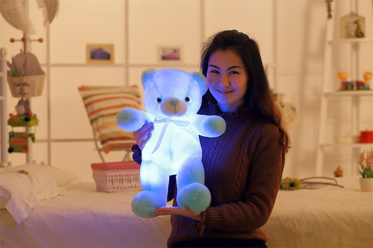 Creative Light Up LED Teddy Bear Stuffed Animals  For Kids Pillow