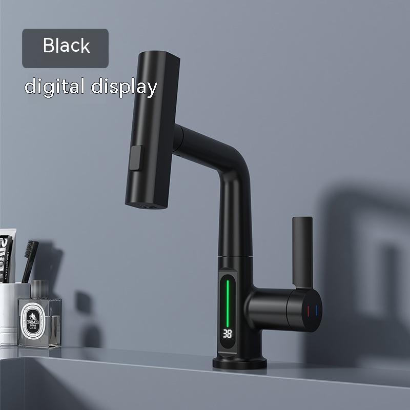 Intelligent Digital Display Faucet Pull-out Basin Faucet Temperature your world