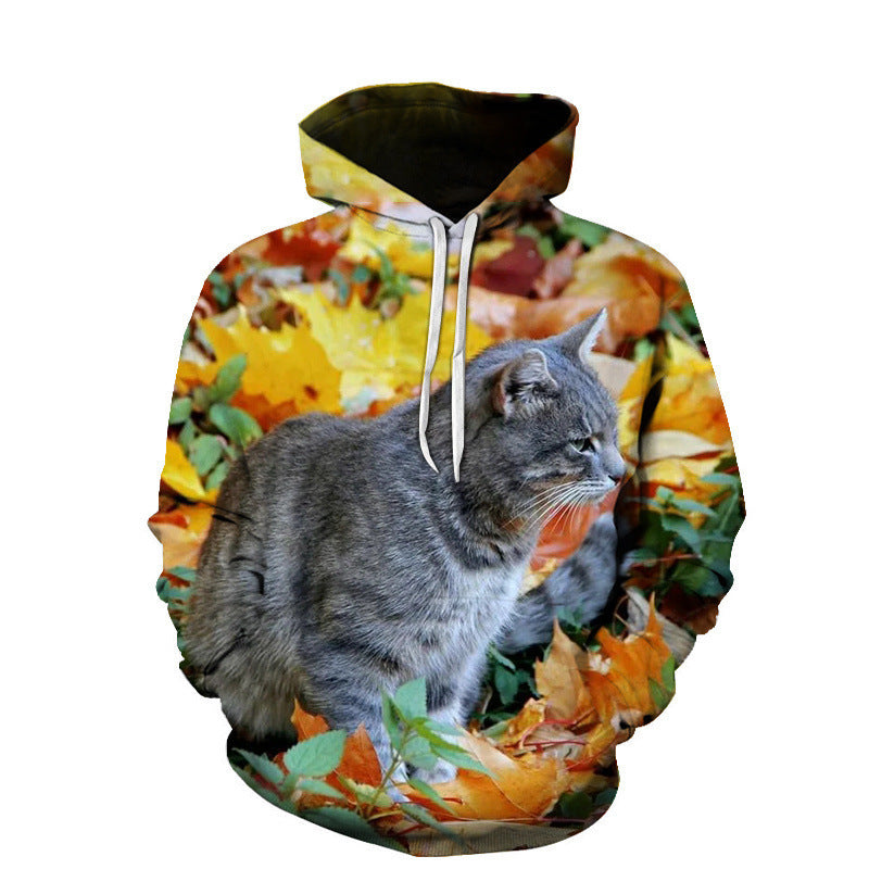 Hooded Men's Sweater Animal Digital Printing