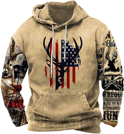 Printed Hoodie Men's Clothing Cj