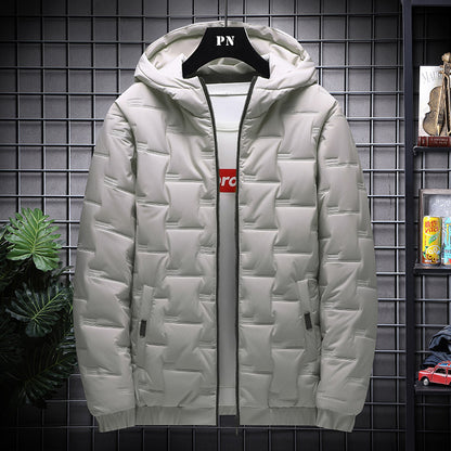 Men's down cotton winter hooded padded jacket