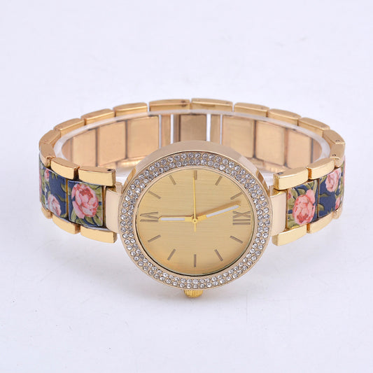 Fashion Printing Steel Watch Women