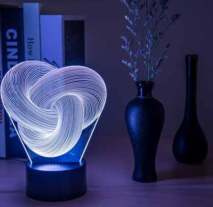 Twist Abstract LED 3D Night Light Touch Table Lamp Decoration