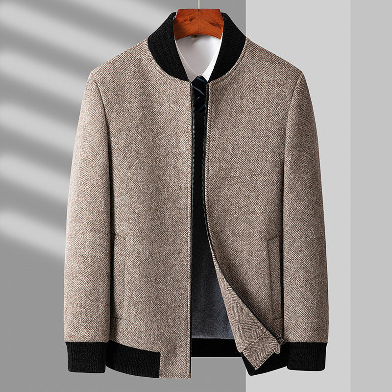 Business Casual Cotton And Zipper Woolen Jacket