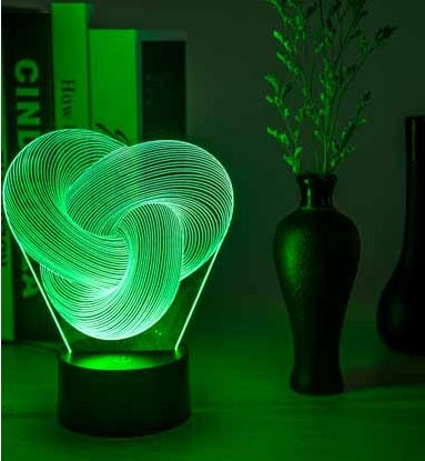 Twist Abstract LED 3D Night Light Touch Table Lamp Decoration