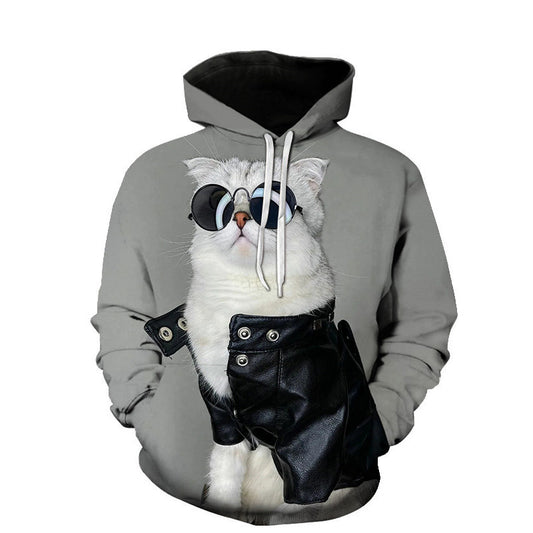 Hooded Men's Sweater Animal Digital Printing