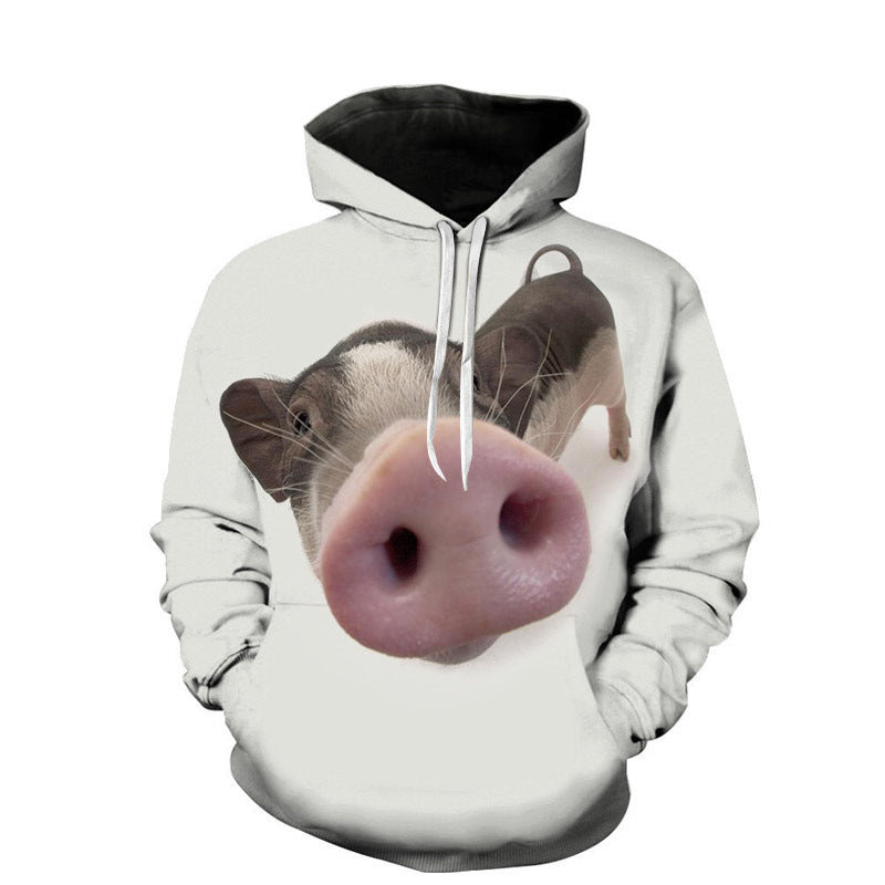 Hooded Men's Sweater Animal Digital Printing