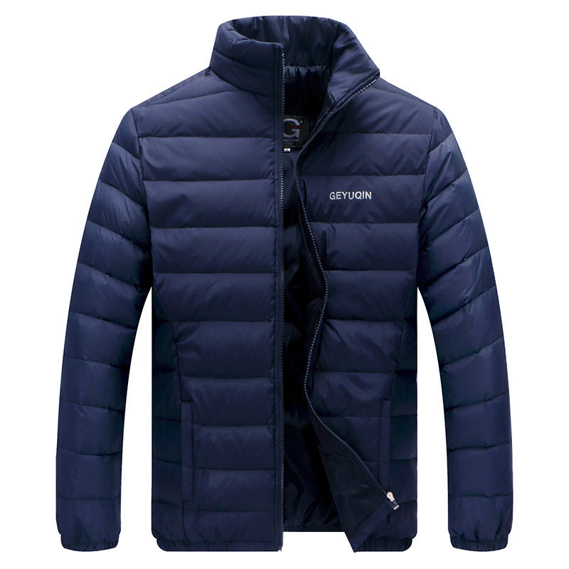 Men's Stand-up Collar Down Jacket, Large Size Short Down Jacket