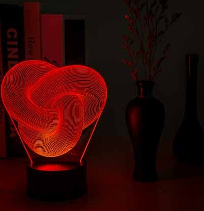 Twist Abstract LED 3D Night Light Touch Table Lamp Decoration