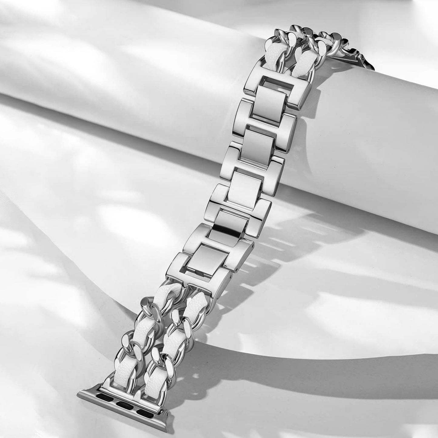 Stainless Steel Double Chain Metal Watch Strap