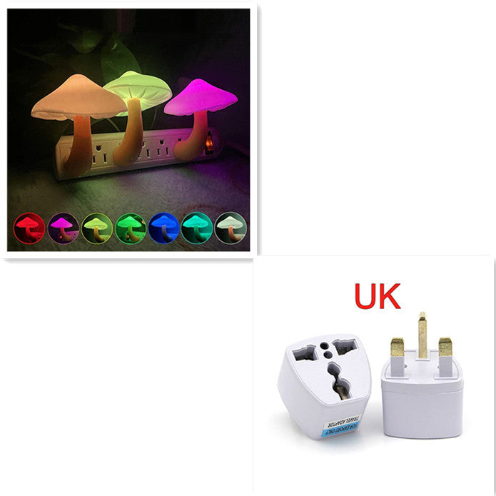 LED Night Light Mushroom Wall Socket Lamp EU US Bedroom Light Home Decoration