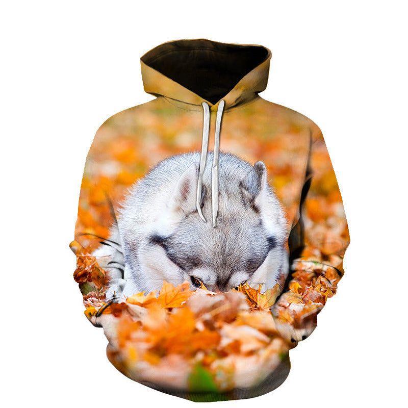 Hooded Men's Sweater Animal Digital Printing