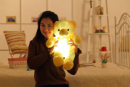 Creative Light Up LED Teddy Bear Stuffed Animals  For Kids Pillow