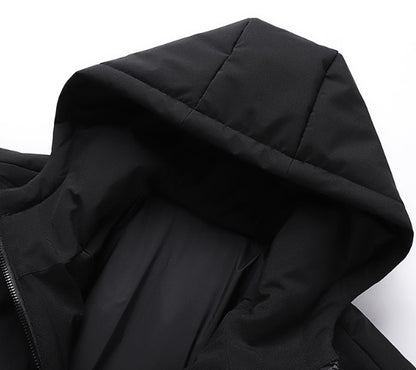 Men's down cotton winter hooded padded jacket