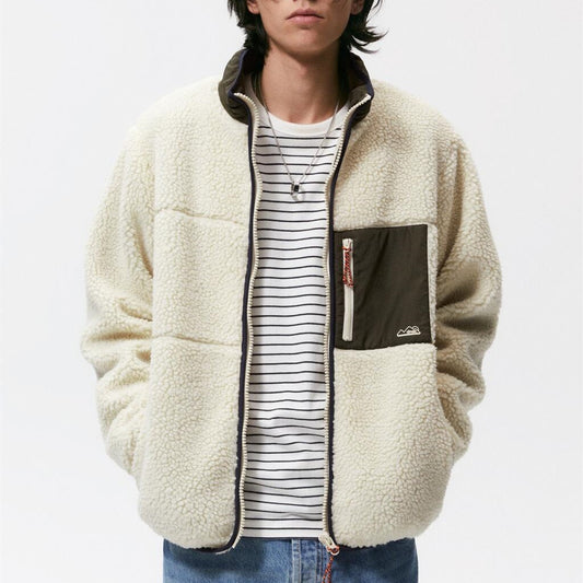 Men's Winter Stitching Fleece Jacket Coat