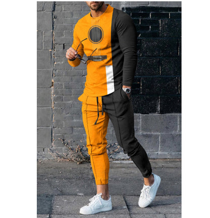 European And American Multi-color Long Sleeve Casual Sports Men Suit your world