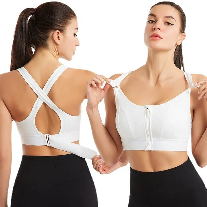 Adjustable Front Zipper Sports Bra Cj