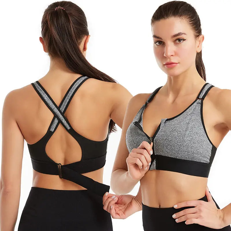 Adjustable Front Zipper Sports Bra Cj