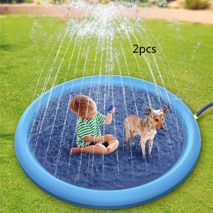 Non-Slip Splash Pad For Kids And Pet Dog Pool Summer Outdoor Play Mat