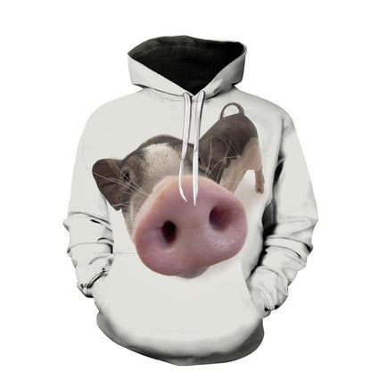 Hooded Men's Sweater Animal Digital Printing