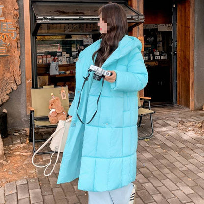 Loose Long Below The Knee Thickened All-matching Women's Bread Coat