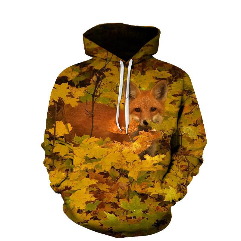 Hooded Men's Sweater Animal Digital Printing