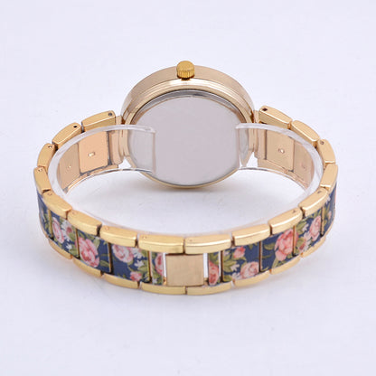 Fashion Printing Steel Watch Women