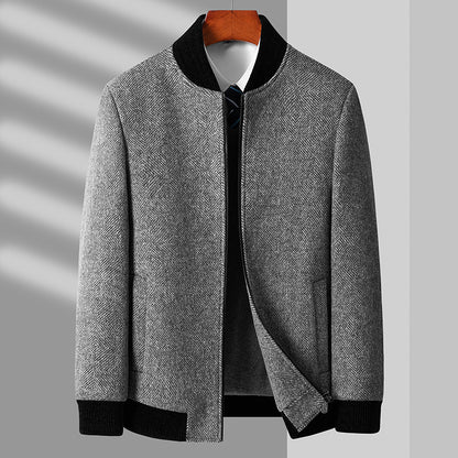 Business Casual Cotton And Zipper Woolen Jacket