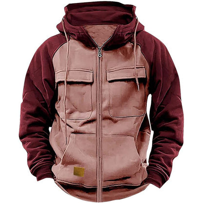 Men's Hoodie Youth Sports Multi-pocket Workwear