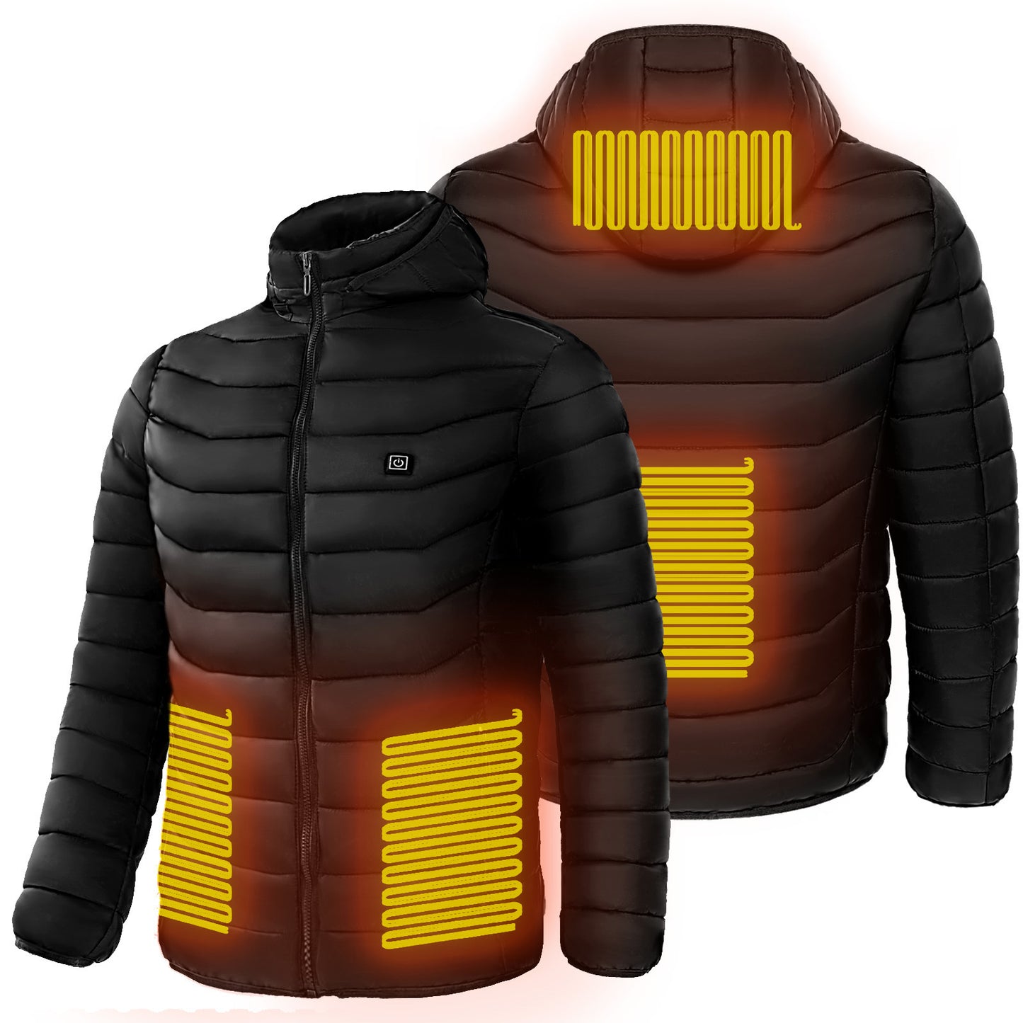 Men Electric Heating jacket Insulated Hood Windbreaker 9Heat zone