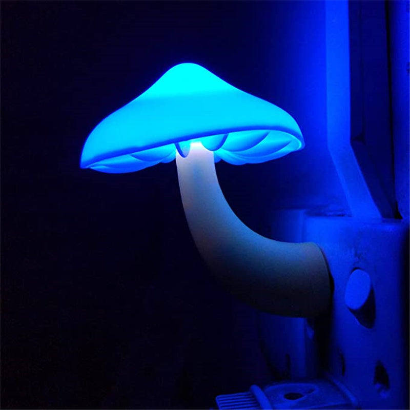 LED Night Light Mushroom Wall Socket Lamp EU US Bedroom Light Home Decoration