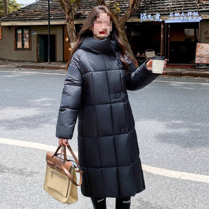 Loose Long Below The Knee Thickened All-matching Women's Bread Coat