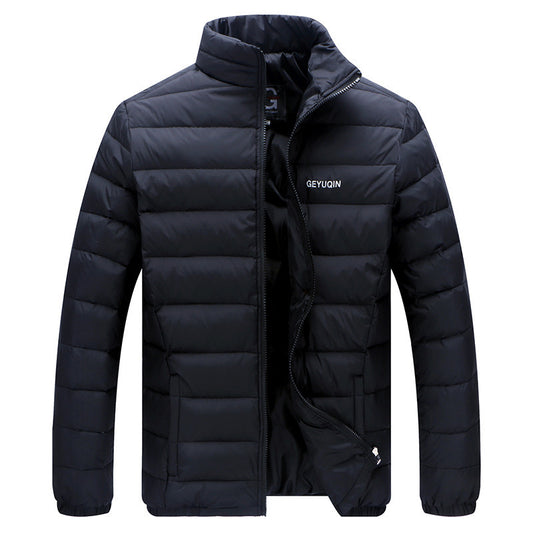 Men's Stand-up Collar Down Jacket, Large Size Short Down Jacket