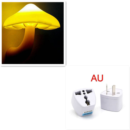 LED Night Light Mushroom Wall Socket Lamp EU US Bedroom Light Home Decoration