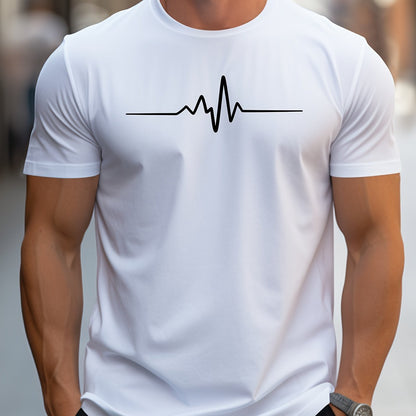 Creative Graphic Printed Men's Creative Top, Casual Short Sleeved Round Neck T-shirt, Summer Outdoor Men's Clothing - your world